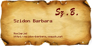 Szidon Barbara névjegykártya